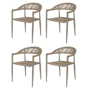 Cadeira Empilhavel Laguna Trancoso Fratini Aluminio Assento Trama Corda Nautica Fendi